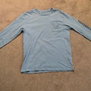 blue vineyard vines long sleeve shirt